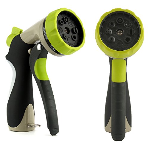 Garden Sprinkler Spray Nozzle Oenbopo Garden Watering Gun Nozzle Sprayer Dispenser Sprinkler 8 Adjustable Pattern Pistol Grip Front Trigger Water Nozzle with Connector8 Spray Patterns