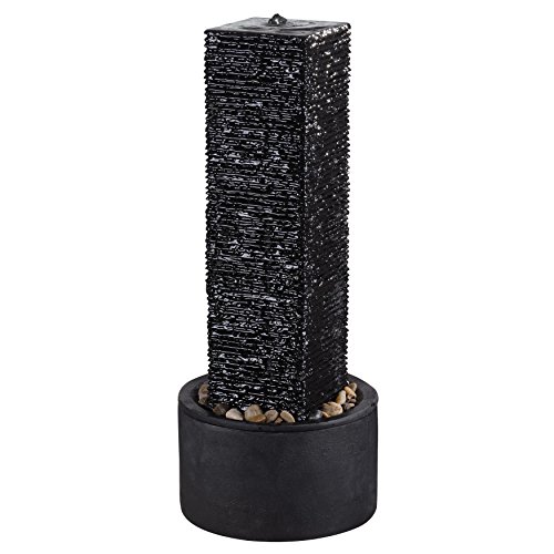 Kenroy Home 50040bl Flat Rock Outdoor Floor Fountain Black Slate Finish