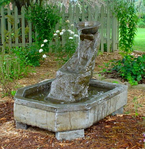 Garden Fountain Cast Stonetuscan Artesian Well Patio Outdoor Classical Tier Rock Garden Water Feature