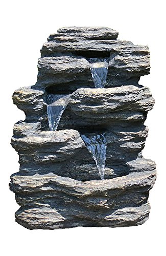 24&quot Rock Waterfall Garden Fountain W Led Lights Perfect Garden Water Feature Patio Fountain Outdoor Fountain