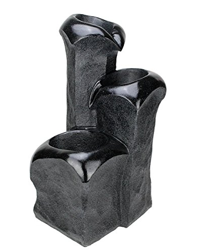 Diva At Home Weathered Jet Black Three Tier Outdoor Patio Garden Water Fountain 385