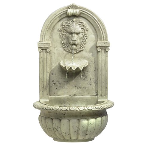 Koehlerhomedecor Outdoor Garden Decorative Accent Lion Head Water Fountain