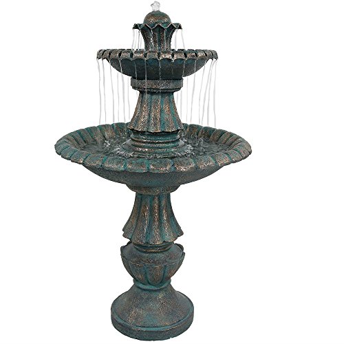 Sunnydaze Nouveau Tiered Garden Water Fountain 41 Inch Tall