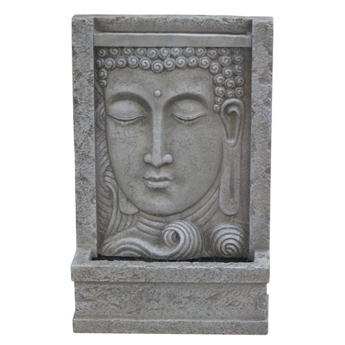 Modern Home Courtyard Buddha Head Wall Mountfloor Waterfall Fountain