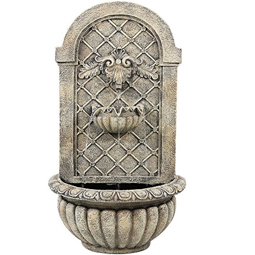 Sunnydaze Venetian Outdoor Wall Fountain with French Limestone Finish