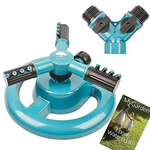 Lawn Sprinkler MyGarden Automatic Garden Water Sprinklers Lawn Irrigation System 3600 Square Feet Coverage Green