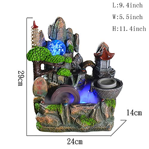 Flowing Water OrnamentsIndoor Water Feature Home Decoration High Mountain and Flowing Water Desktop Decoration Resin Ornaments European-Style Storage Box-Flowing Water Ornaments A 114inch