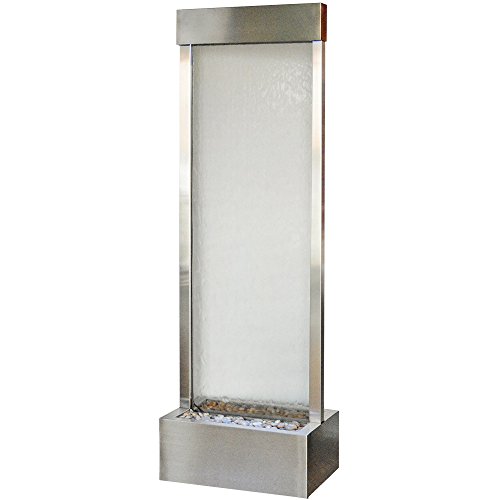 6 Gardenfall Indoor Outdoor Water Feature in Stainless Steel Clear Glass