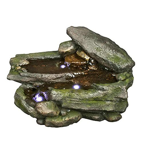 Majestic Rock Water Fountain Outdoor Water Feature For Gardensamp Patios Weather Resistant Design Includes Pump