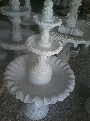 RM 4 Feet White Marble Stone Fountain Of 3 Layer For Indoor Outdoor Water Feature Garden Lawn Hotel Home Decoration