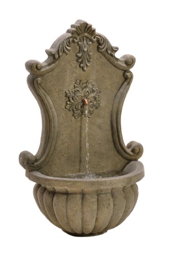 BirdRock Garden Stonecast Wall Water Fountain  Aged Granite  Includes Water Pump