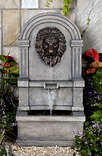 Jeco Classic Lion Face Stone Finish Wall Water Fountain