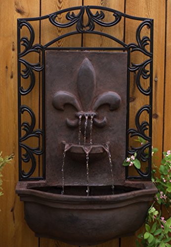 The Bordeaux - Outdoor Wall Fountain - Weathered Bronze - Water Feature For Garden Patio And Landscape Enhancement
