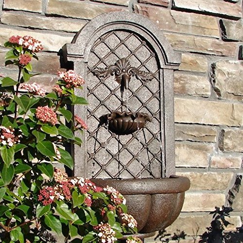 The Manchester - Outdoor Wall Fountain - Weathered Bronze - Water Feature For Garden Patio And Landscape Enhancement