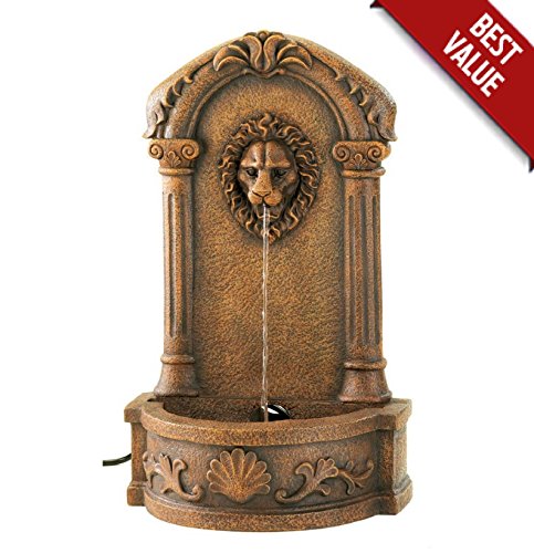Wall Fountain For Indooroutdoorgardenpatio Use Water Fountain - Lion Head - Classic Italian Barocco Style