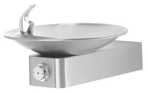 Haws 1001 Satin Finish 18 Gauge 304 Stainless Steel Barrier-free Drinking Fountain With Sculpted Bowl mounting