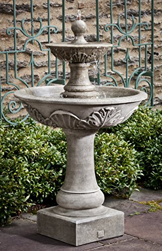 Campania International FT-191-AS Acanthus Two Tier Fountain Alpine Stone Finish