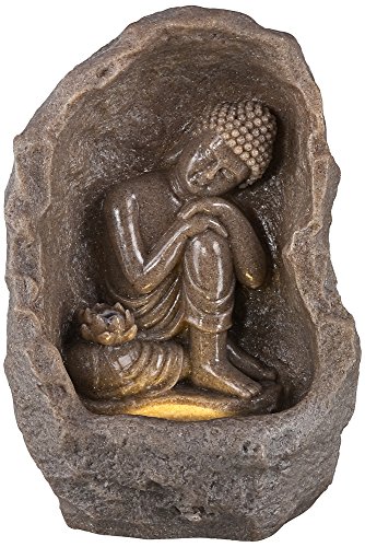 Sitting Buddha Indoor Faux Stone Fountain