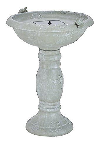 Smart Solar 20622r01 Country Gardens Solar Birdbath Fountain Gray Weathered Stone Finish