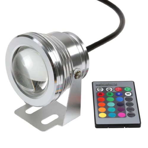 Lemonbest Remote Control 10w 12v Water resistant RGB LED Underwater Light Lamp for Landscape Fountain Pond Lighting