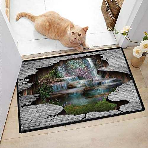 Ngjikaju decor Welcome Mat Indoor Waterfall Door Mat Funny Floor Mats for Home 16x24 Inch