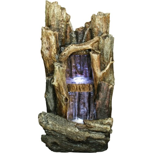 Yosemite Home Decor CW09040 2-Tier Tree Branches Waterfall Fountain with LED Accent Lighting