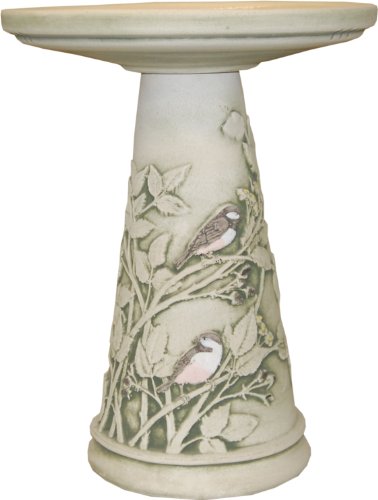 Burley Clay Chickadee Bird Bath Set