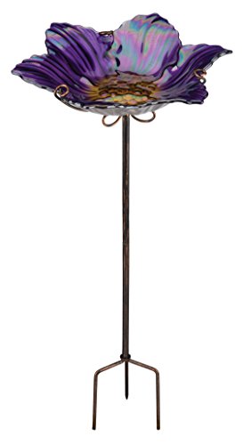 Regal ArtGift BirdbathFeeder with Stake Purple