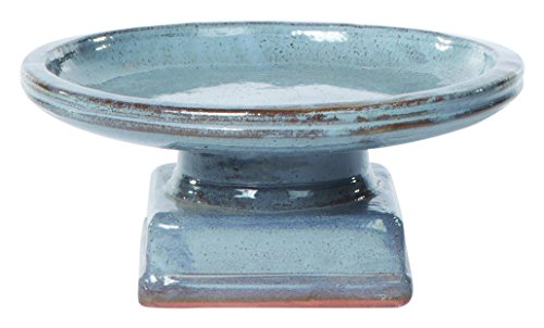 Alfresco Home Piatto Ceramic Bird Bath Cielo Blue