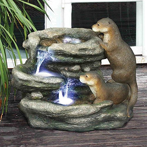 Design Toscano Bright Waters Otters Garden Fountain