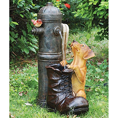 Design Toscano Fire Hydrant Pooch Sculptural Fountain