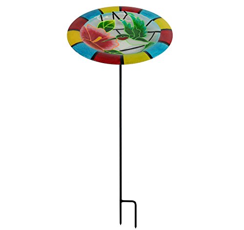 Alpine Glow In The Dark Hummingbird Birdbath Garden Stake 32