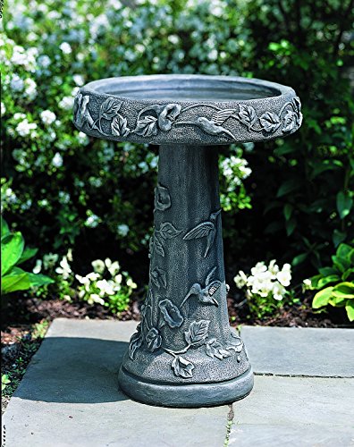 Campania International B-034-AL Hummingbird Birdbath Aged Limestone Finish