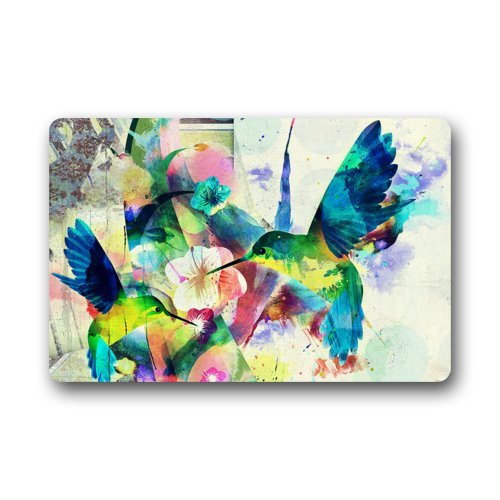 Fantastic Doormat Abstract Art Colorful Bird Hummingbird Flower Door Mat Rug Indoor/outdoor/front Door/bathroom