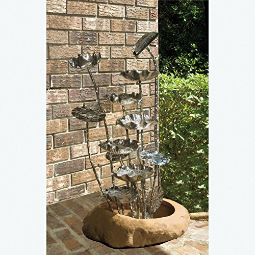 39 VedaHome Metal Lotus Leaves Outdoor Garden Patio Water Fountain