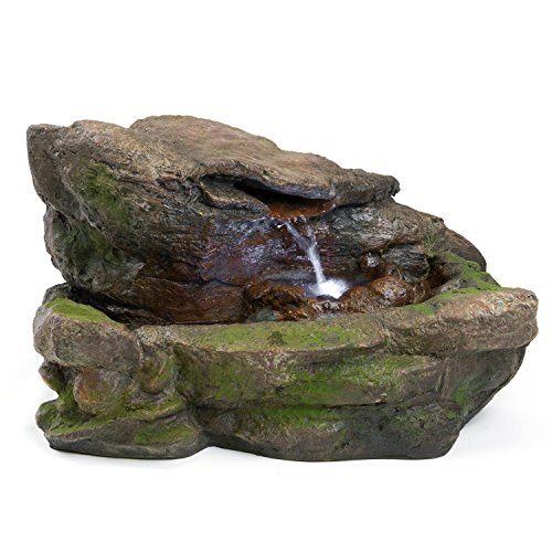 Kimball Rock Water Fountain: Outdoor Water Feature For Gardens & Patios. Original Design Includes Led Lights.