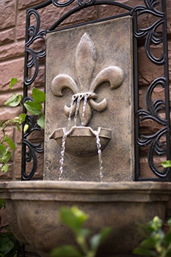 The Bordeaux - Outdoor Wall Fountain - Florentine Stone - Water Feature For Garden, Patio And Landscape Enhancement