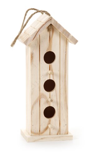 Darice 9149-21 Unfinished Wood Natural Bird House 9-Inch