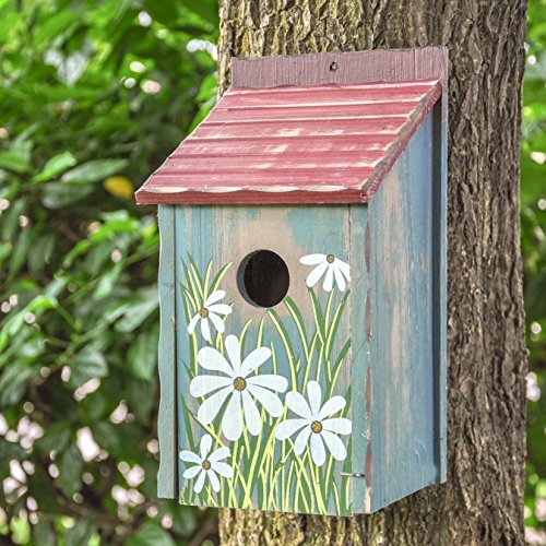 Gardirect Retro Painted Bird House Wooden Bird Nesting Box