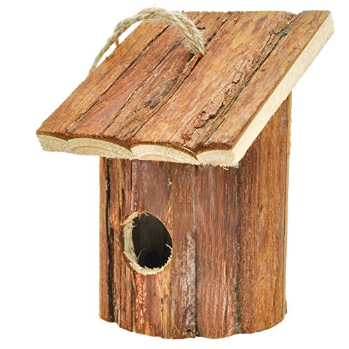 Gardirect Small Hanging Natural Birdhouse Wooden Garden Bird House