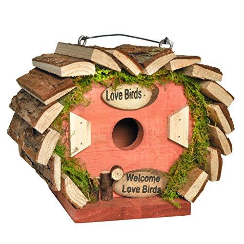 Gardirect Wooden Bird House Bird Nesting Box Natural Wooden Feeding Station