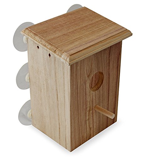 PetsNall Clear Window Bird Nest Box with Perch Bird House