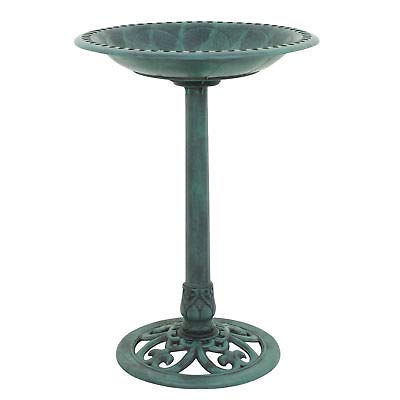 AK Energy 20 Green Pedestal Resin Bird Bath Style Antique Outdoor Garden Decor 08GL