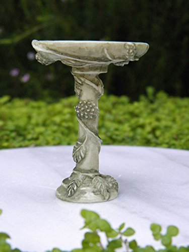 Miniature Dollhouse Fairy Garden Furniture Green Resin Bird Bath