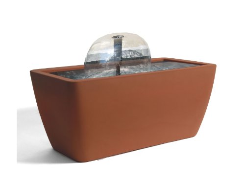 Algreen Manhattan Contemporary Terra Cotta Water Feature And Pond 50-gallon