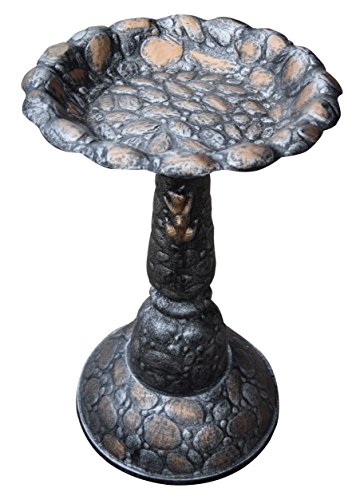 Oakland Living Rock Bird Bath Antique Pewter