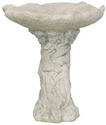 Solid Rock Stoneworks Stone Lily Pad Birdbath 15in Tall