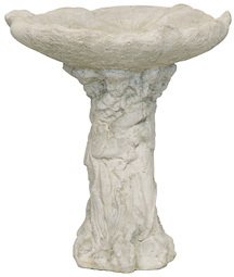 Solid Rock Stoneworks Stone Lily Pad Birdbath 15in Tall