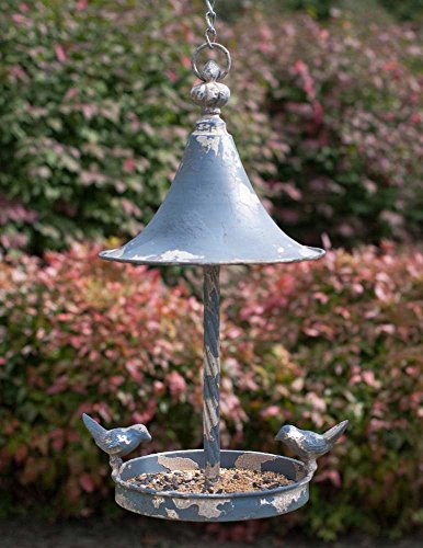 Love Birds Vintage Farmhouse Roof Hanging Bird Feeder - Metal