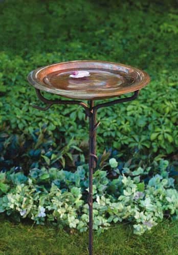 2 PACK Solid Copper Birdbath wIron Twig Base  Freight